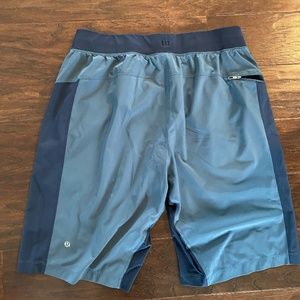 Lululemon Mens Blue T.H.E. Shorts Elastic Waist, 12" Inseam